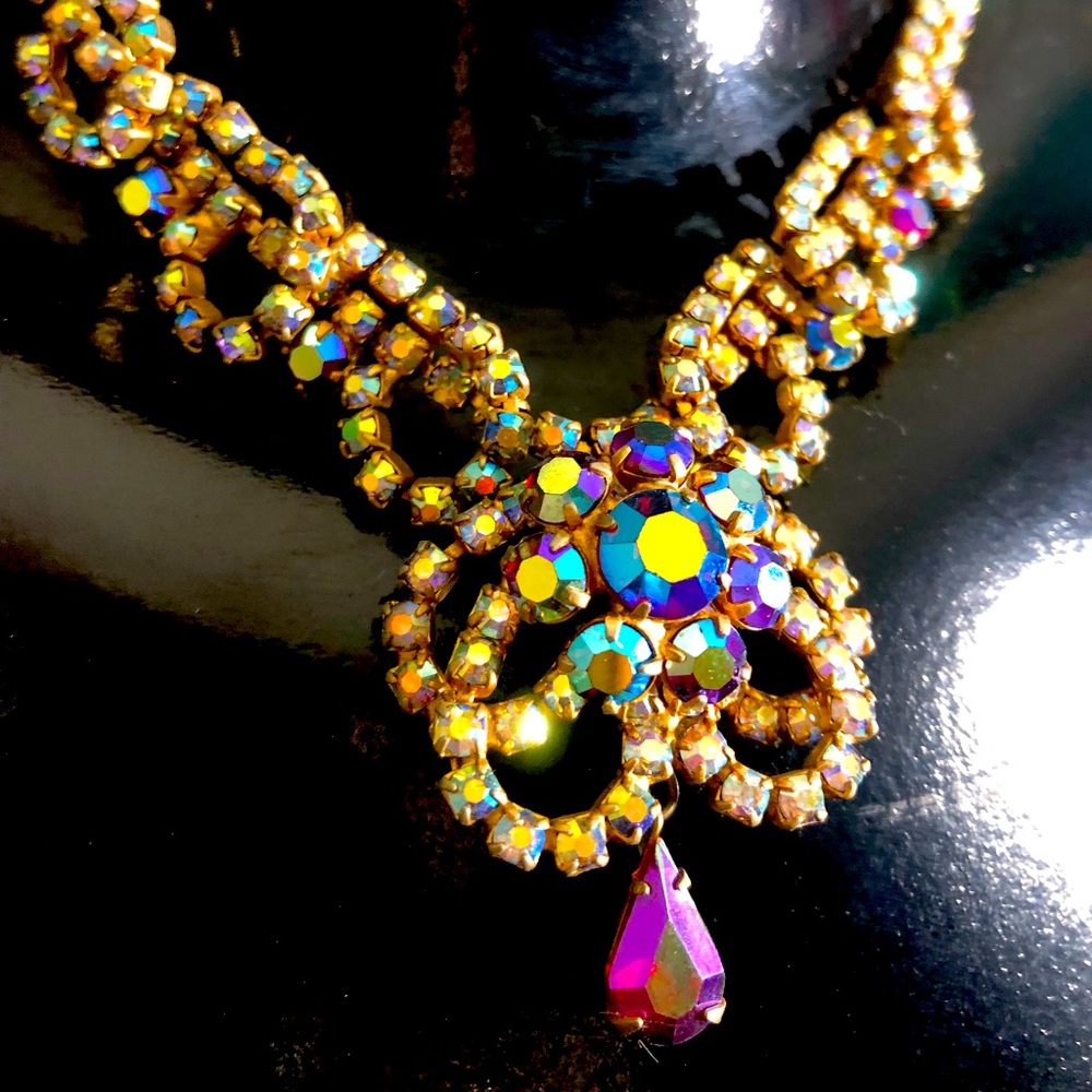 Vintage Juliana Aurora Borealis Rhinestone Necklace